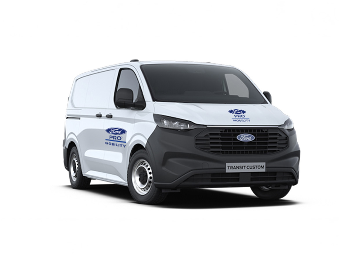 Ford Van mit dem Schriftzu "Ford Pro Mobility"